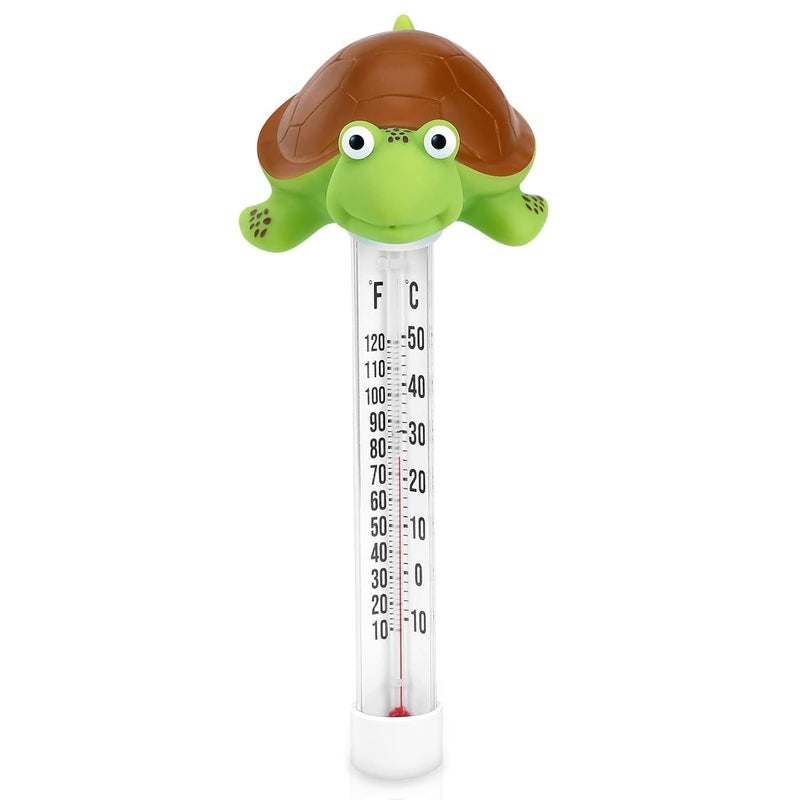 Inpool Floating Pool Thermometer, Large Display with String Easy to Read, Shatter Resistant, for Outdoor & Indoor Swimming Pools, Spas, Hot Tubs & Aquariums (Turtle) - Image 1
